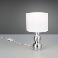 Reality Leuchten Bordslampa Lova, vit/silver, höjd 29 cm, glas/keramik E27