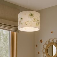 Elobra Jurassic pendant light, white/multicoloured, Ø 38 cm, plastic