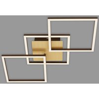 Briloner LED-taklampa Frame, guld, dimbar, 3 lampor