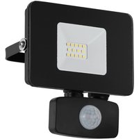 EGLO Utomhus LED-spot Faedo 3 med sensor, svart, 10 W