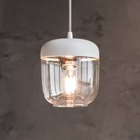 UMAGE Designhänglampa Acorn, vit och polerad koppar