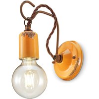Ferroluce C665 vägglampa i vintagestil, gul
