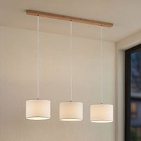 Lindby Suspension Imarin, 3 lampes, blanc, textile, 100cm