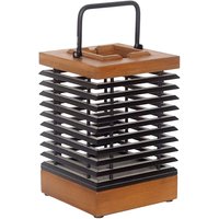 Les Jardins Tekura LED-sollykta, trä, ljus, höjd 37 cm, sensor