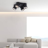 PURE Nola LED ceiling light 4-bulb black