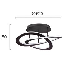 Viokef Plafonnier LED Charlie, Ø 52 cm, noir