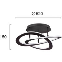 Viokef LED-taklampa Charlie Ø 52 cm svart