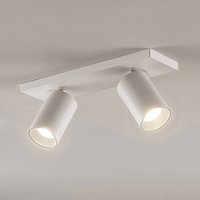 Arcchio spotlight Brinja, white, angular, Ø 6 cm, 2-bulb, GU10