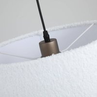 Searchlight Chelsea pendant light, brown/white, Ø 35 cm, fabric