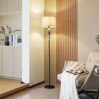 Lindby lampe sur pied Haldorin, gris/noir, textile, 157 cm