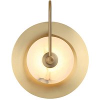 Viokef Samira LED wall lamp, brass, Ø 25 cm, artificial stone/metal
