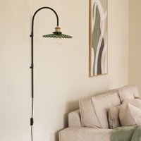 Globen Lighting Vägglampa COBBLER, grön, höjd 75 cm, glas