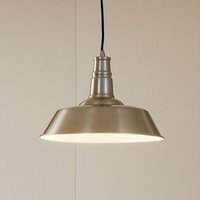 Lindby Laylan pendant light, nickel/white, Ø 36 cm, metal