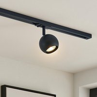 Lindby track spotlight Linaro, GU10, Ø 9 cm, black, 1-phase