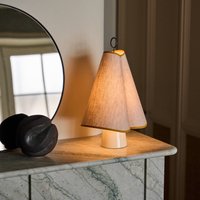 Gubi Hornbæk LED table lamp, beige/yellow, canvas