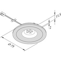 Hera LED recessed furniture spotlight AR 68 4W stainless steel 4,000K