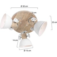 Steinhauer Gearwood downlight, 3-bulb, round, white
