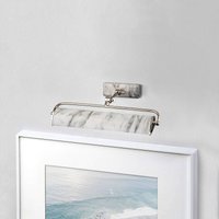 Elstead Applique murale Winchfield, largeur 45 cm, blanc marbré/nickelé