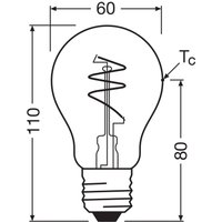 OSRAM LED Vintage E27 4,9W 2.700K Spiral Filament gold dimmable