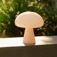 Gubi Obello LED table lamp, powder pink, IP44, glass