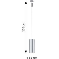 Paulmann URail Barrel LED pendant, matt chrome