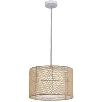 Viokef Grido pendant light bamboo lampshade, white