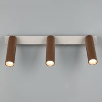 Trio Lighting Spot pour plafond LED Ambala. Longueur 44 cm, gris/marron, à 3 lampes.
