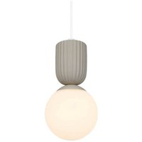 Nordlux Hänglampa Sadie, beige, Ø 15 cm, glas/keramik