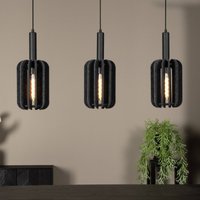 Lucide Rafal hänglampa, grå, kantig, 3 lampor