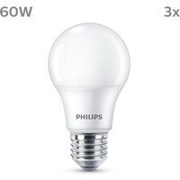 Philips LED bulb E27 8W 806lm 2700K matt x3