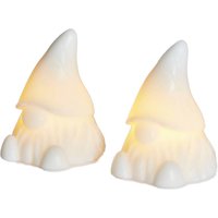 Sirius Figurine décorative LED Coco, blanche, hauteur 10 cm, lot de 2 piles cire