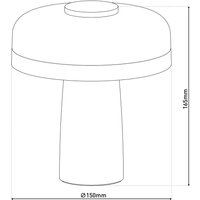 Näve Lampe à poser LED rechargeable Pilu, menthe, hauteur 16,5 cm métal Touchdim