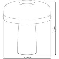 Näve LED-bordslampa Pilu, mint, höjd 16,5 cm metall touchdim