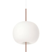 kdln Kushi hanging light, copper-coloured/white, Ø 33 cm, glass