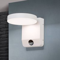 ORION LED-utomhusvägglampa Hendryk med sensor, vit