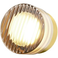 Maytoni OLO LED wall light, textured brass/amber, Ø 13 cm CCT
