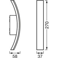 OSRAM LED-utomhusvägglampa ENDURA STYLE BOW, mörkgrå, 27 cm
