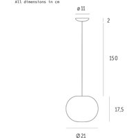 Casablanca Acai hanging light, white, glass, Ø 21 cm, E27