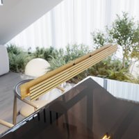 Elobra Inka LED pendant light, light wood, dimmable, length 116 cm