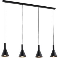 Argon Norte pendant light, black, steel, length 114 cm, 4-bulb