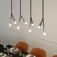 Lucande Carlea hanging lamp 8-bulb black/nickel