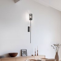 Luminex Alek wall light in black/brass in torch shape