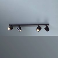 Escale BRUSH LED spot, black, 70 cm, 4-bulb, metal, dimmable, 2,700 K