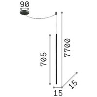 Ideallux Ideal Lux Suspension LED Filo noir Métal, long câble