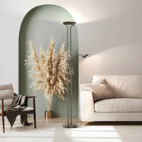 FISCHER & HONSEL LED-golvlampa Tallri, svart, 180 cm, 2 lampor, metall, CCT