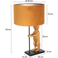 Steinhauer Animaux 8228ZW bordslampa, metall, sammet, guld, svart