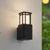 Lucande LED utomhusvägglampa Dakil, svart, aluminium