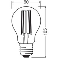 OSRAM LED Classic, glödtråd, E27, 3,8 W, 806 lm, 4 000 K
