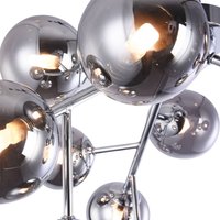 Dallas loftlampe med 12 glaskugler, krom