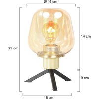 Steinhauer Lampe à poser Reflexion, Ø 14 cm, couleur laiton, verre